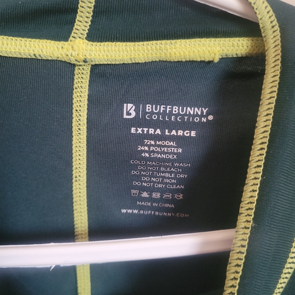 BUFFBUNNY deep teal Roughin' It crop top with thumbholes size XL - Picture 2 of 5